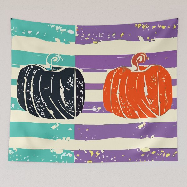 Item preview, Two Halloween Pumpkins with Stripes designed and sold by SamJanner.