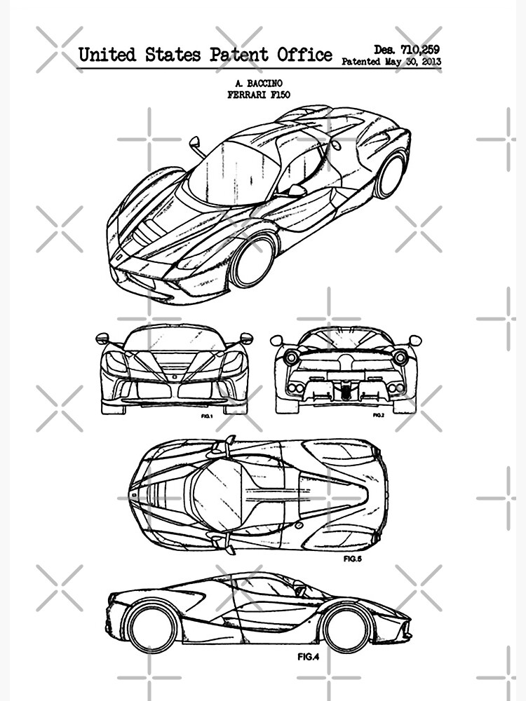 Ferrari F40 Patent Poster; Patent Artwork