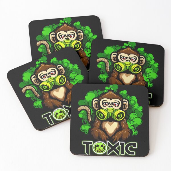 Item preview, Toxic Monkey with Gas Mask and Neon Warning Design designed and sold by ZetaDream.
