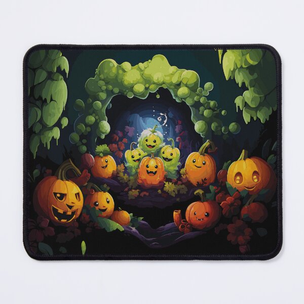 Item preview, Haunted Pumpkins Halloween: Spooky Vegan Scene (Black Background) designed and sold by TheFrenchVegan.