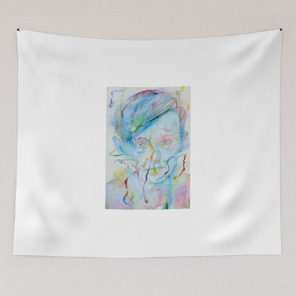 Item preview, TRISTAN TZARA watercolor and acrylic portrait designed and sold by lautir.
