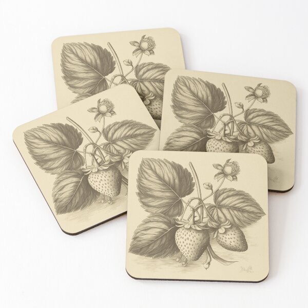 Item preview, Un boceto botánico vintage de fresas designed and sold by Sketch-Shack.