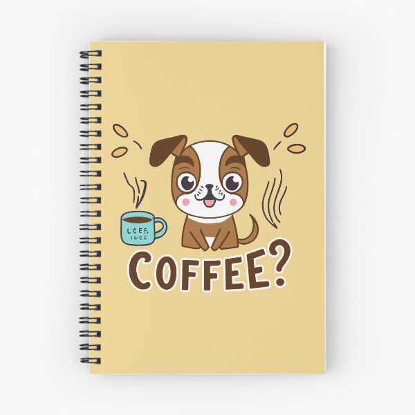 Item preview, Cute little dog inviting to drink coffee with his word "Coffee?" designed and sold by CooffeeeOrTeaaa.
