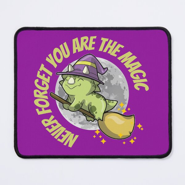 Item preview, Witch Triceratops riding a magical broom across the sky- Never Forget You Are The Magic designed and sold by The magic Yellow bus.