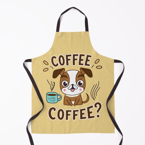 Item preview, Cute little dog inviting to drink coffee with his word "Coffee?" designed and sold by CooffeeeOrTeaaa.