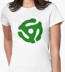 Green 45 Vinyl Record Symbol Women's Fitted T-Shirt