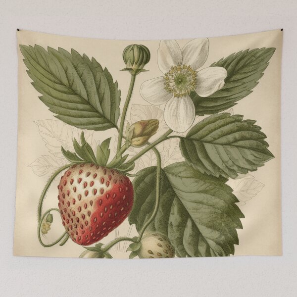Item preview, Un boceto botánico vintage de fresas designed and sold by Sketch-Shack.