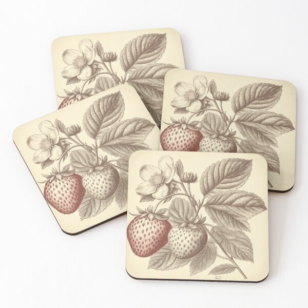 Item preview, Un boceto botánico vintage de fresas designed and sold by Sketch-Shack.