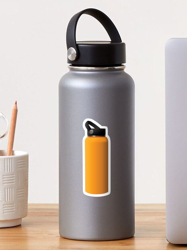 yellow hydroflask with stickers