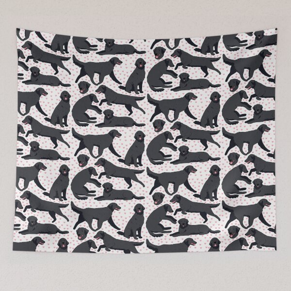Item preview, Flat Coated Retriever dog pattern  designed and sold by Yaragold.