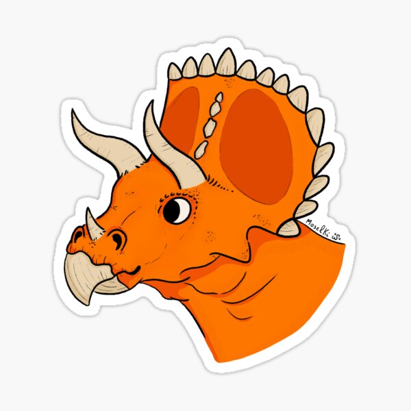 Item preview, orange triceratops designed and sold by Moselkiii.