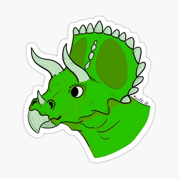 Item preview, green triceratops designed and sold by Moselkiii.