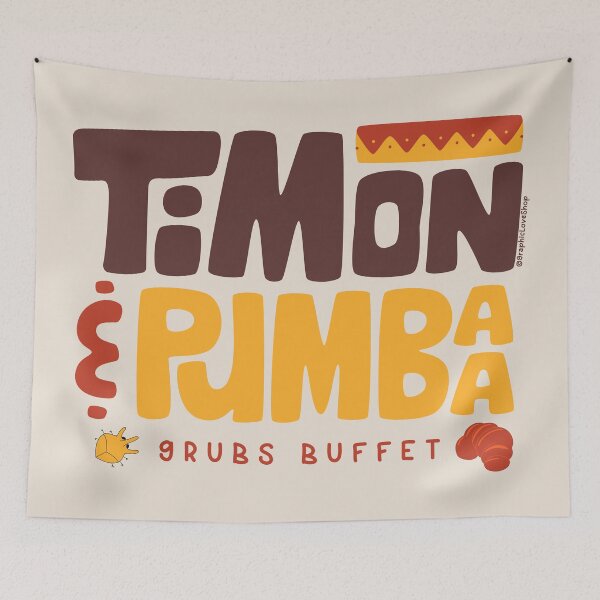 Item preview, Timon & Pumbaa Grubs Buffet Logo © GraphicLoveShop designed and sold by Graphic Love Shop.