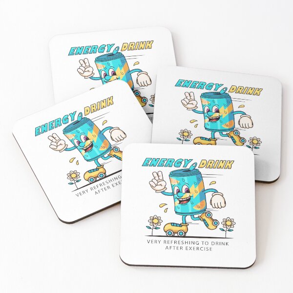 Item preview, Energy drinks. Cartoon mascots, drink cans playing roller skates designed and sold by Kevyn Adha.