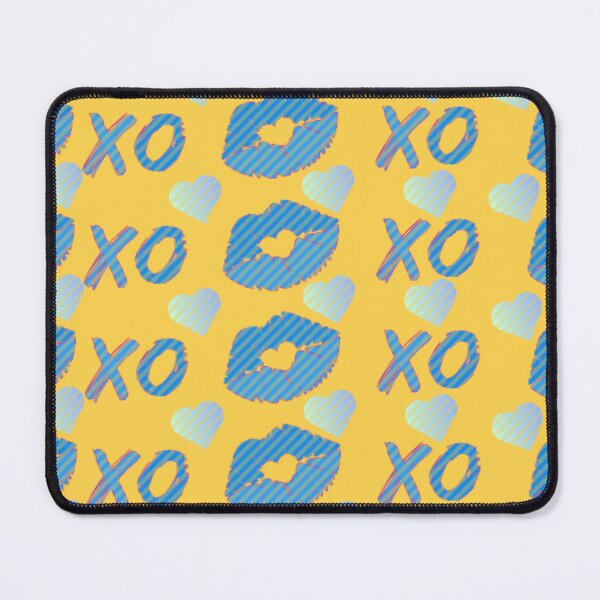 Item preview, Vibrant XO Kiss and Heart Pattern - Blue and Yellow Love designed and sold by DesigntshirtWB.