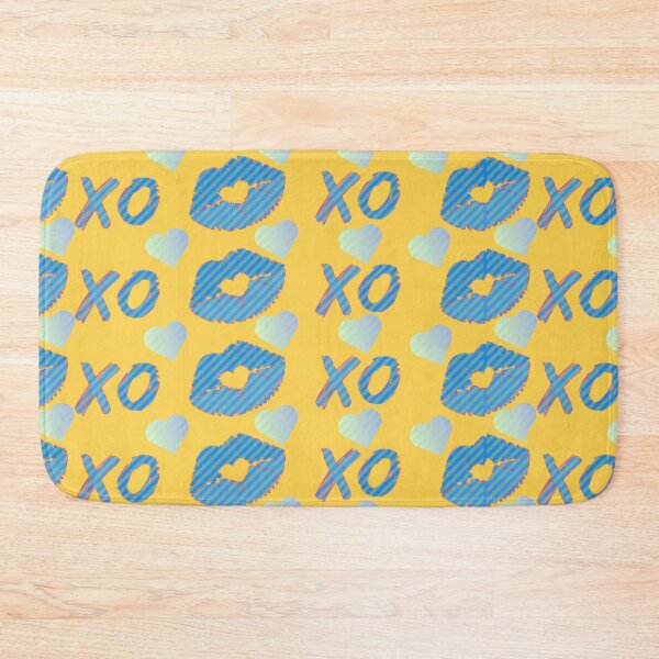 Item preview, Vibrant XO Kiss and Heart Pattern - Blue and Yellow Love designed and sold by DesigntshirtWB.