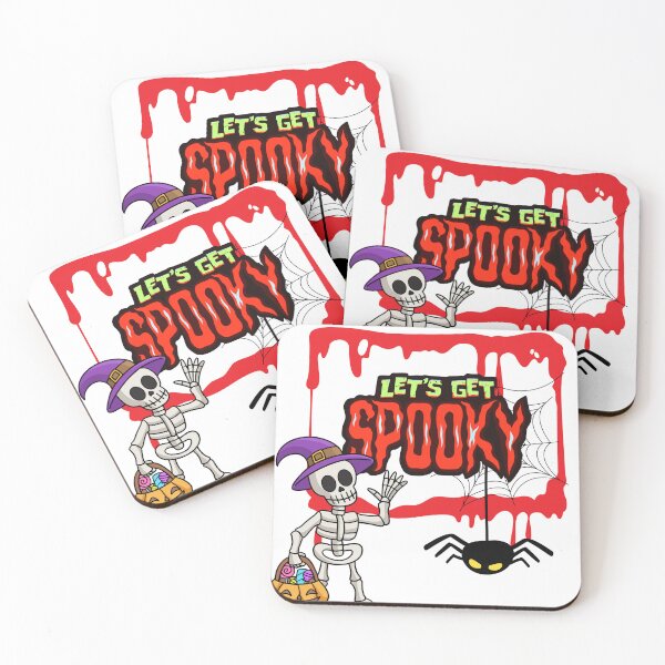 Item preview, Lets Get spooky Sinister skull Art Halloween gifts designed and sold by OlivedesignsIN.