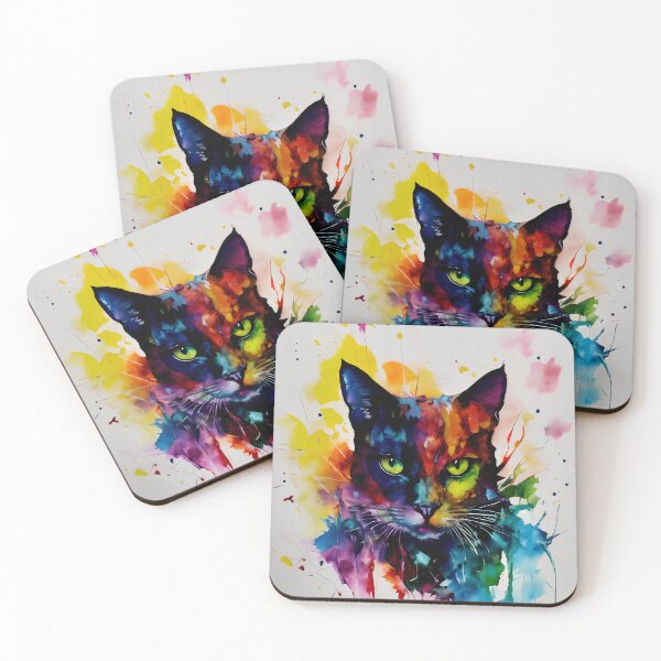 Artikelvorschau, Abstrakte Aquarellmalerei der Katze entworfen und verkauft von dcreagraph.