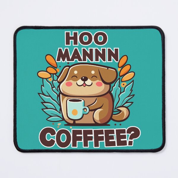 Aperçu de l'œuvre Hoomann Cofffee?.. Mignon petit chien buvant du café créée et vendue par CooffeeeOrTeaaa.