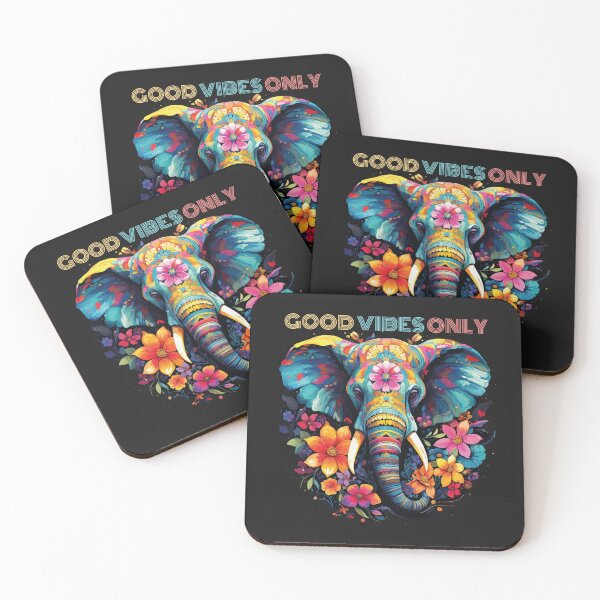Item preview, Good vibes only - elephant head with flowers designed and sold by Capictures.