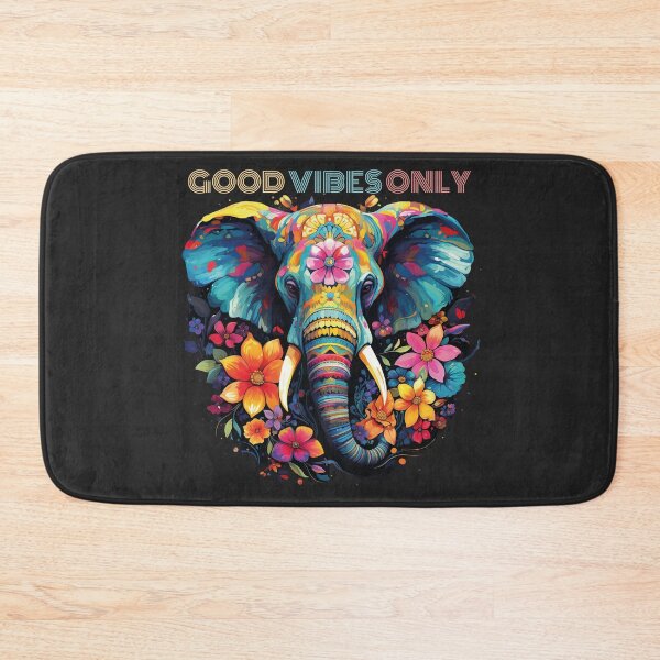 Item preview, Good vibes only - elephant head with flowers designed and sold by Capictures.