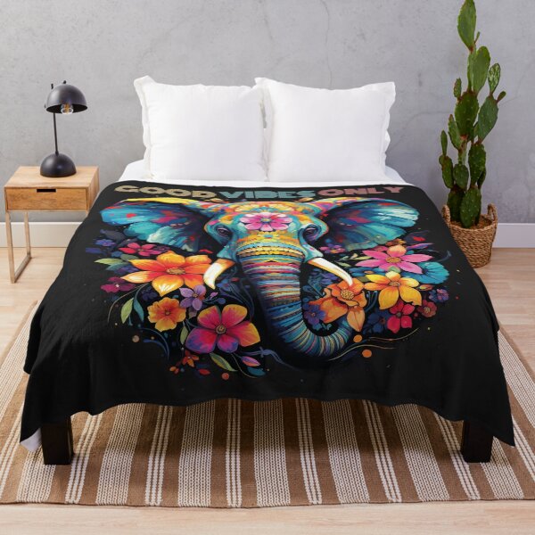 Item preview, Good vibes only - elephant head with flowers designed and sold by Capictures.