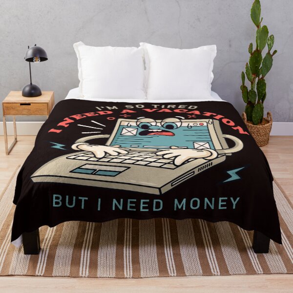 Item preview, I need a vacation, laptop cartoon mascot works until tired designed and sold by Kevyn Adha.