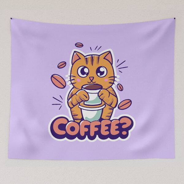 Item preview, Coffee?  Cute little cat asking to drink coffee designed and sold by CooffeeeOrTeaaa.