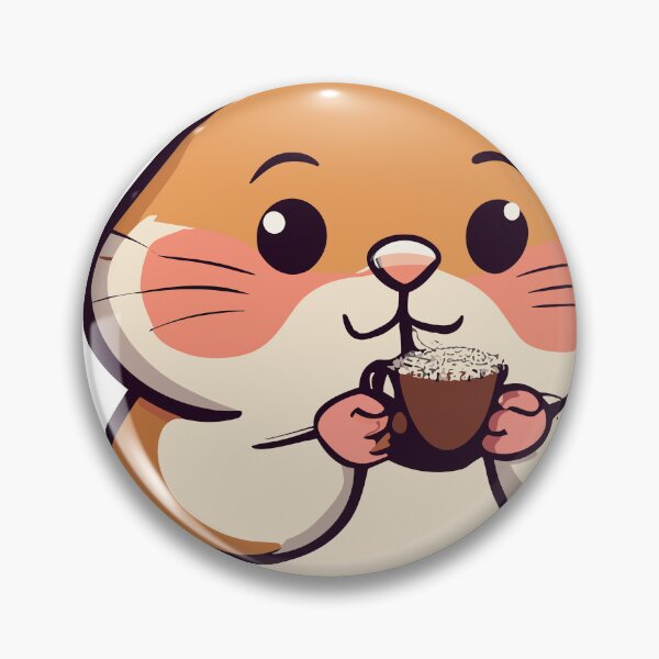 Item preview, Cute hamster drinking coffee with words "Hooman Cofffee?" designed and sold by CooffeeeOrTeaaa.