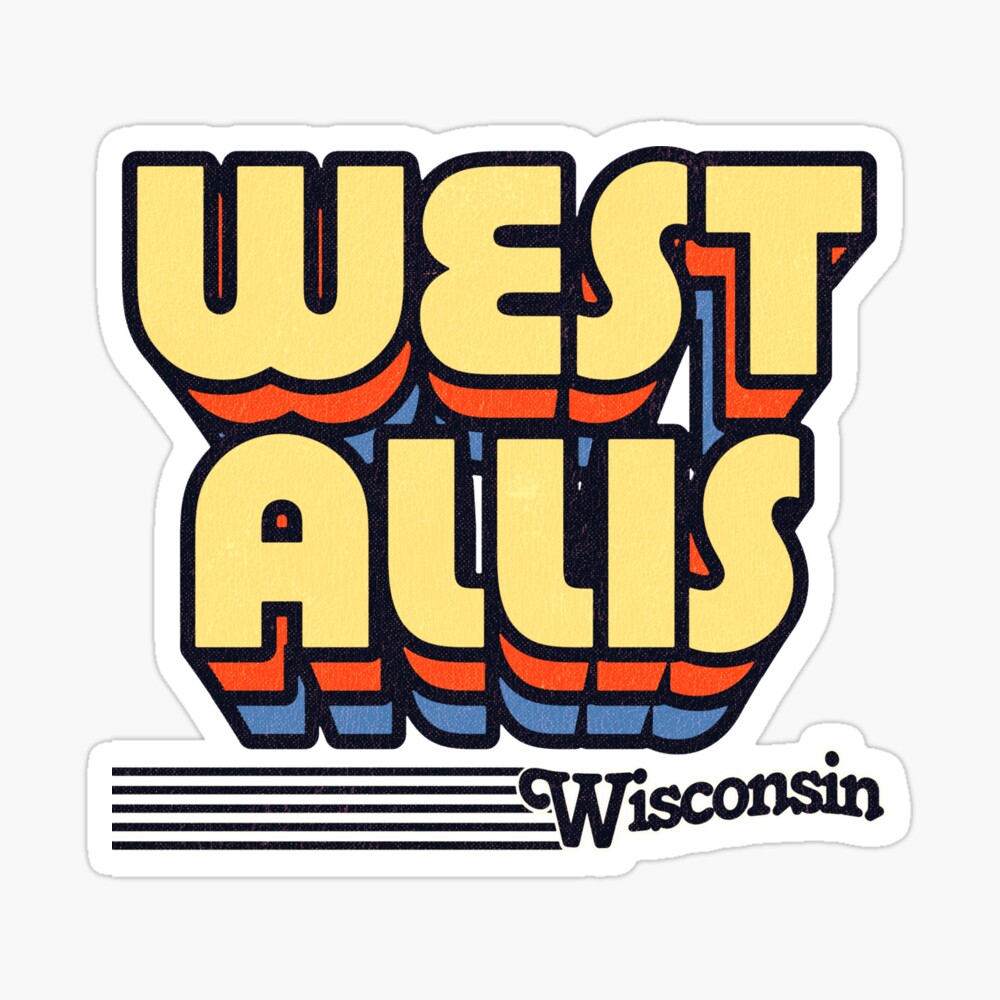 West Allis, Wisconsin | Retro Stripes Sticker