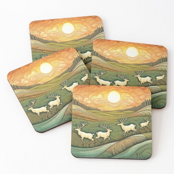Item preview, White Reindeer in the meadow designed and sold by George Hutton Hunter.
