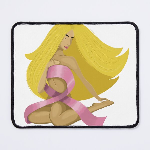 Item preview, Girl with pink ribbon - breast cancer symbol awareness designed and sold by Marina Yuldasheva (Sterina).