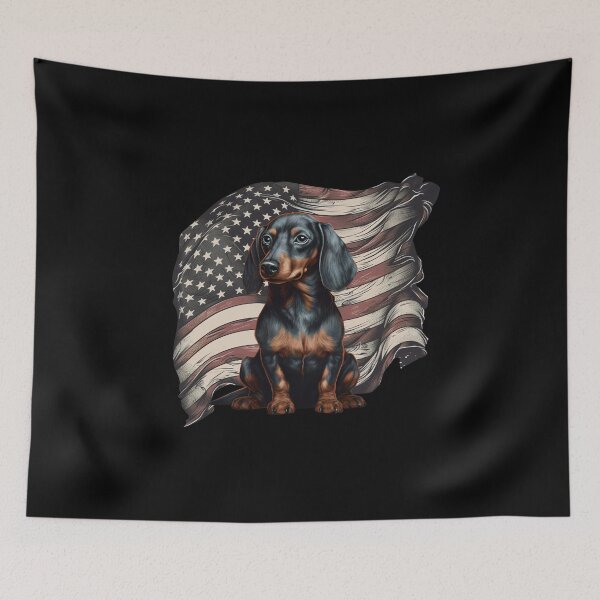 Item preview, Dachshund patriotic inspiring Dog Dachshund Classic designed and sold by EnigmaStitcher.