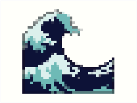 "Pixel Wave" Art Prints by aoyuka | Redbubble