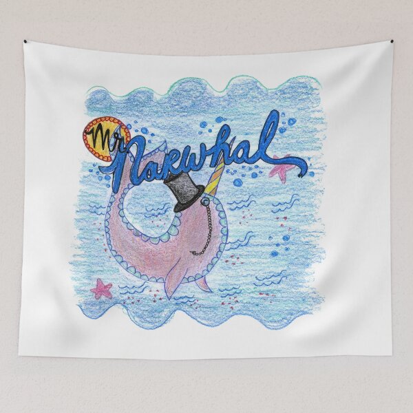 Item preview, Mr Narwhal Unicorn Cute Fantasy Art Design designed and sold by HighArtDesigns.