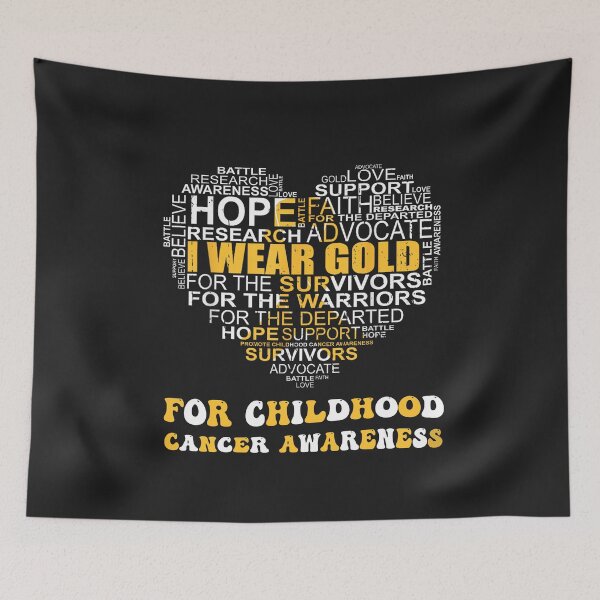 Item preview, I Wear Gold For Childhood Cancer Awareness Warriors designed and sold by Pitchou07.