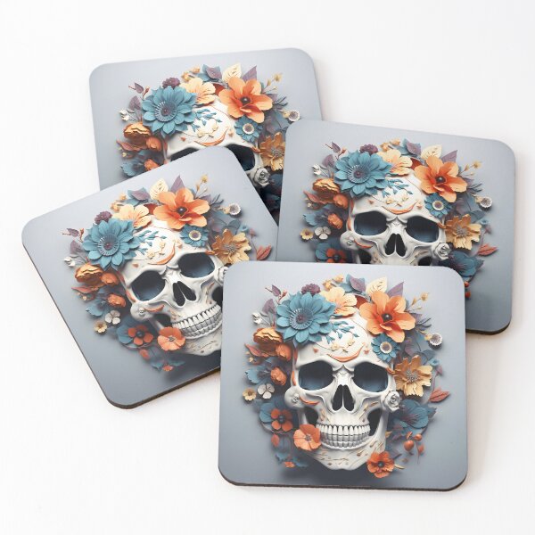 Item preview, 3D skull blooming flowers  designed and sold by Sunakokookkook.