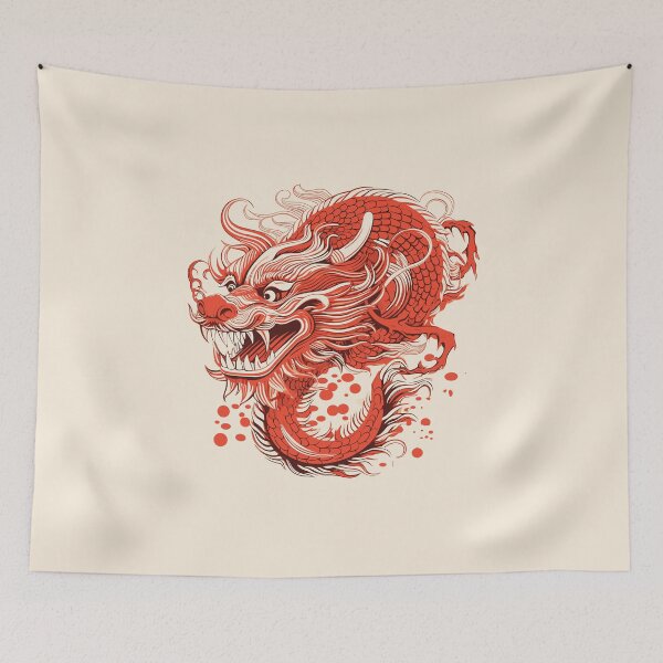 Item preview, Traditional Chinese Red Dragon - Chinese Dragon Head, Gift for Dragon Lover designed and sold by AITeeGenius.