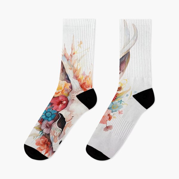 Item preview, Rabbit skull blooming flowers watercolor  designed and sold by Sunakokookkook.