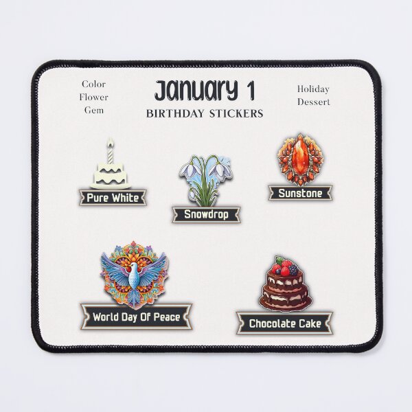 Item preview, January 1 Birthday pack designed and sold by ZenEverAI.