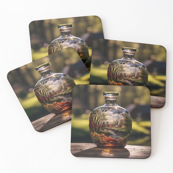Item preview, vintage decorative landscape bottle print designed and sold by dcrc.