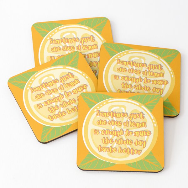 Item preview, Lemon slice on green leaves with yellow lettering. designed and sold by SplashTastic.