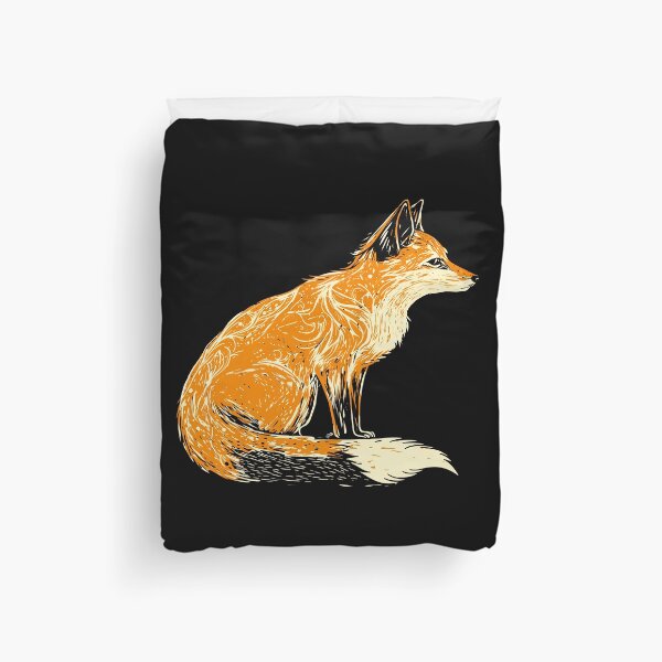 Item preview, linocut fox designed and sold by kharma zero.