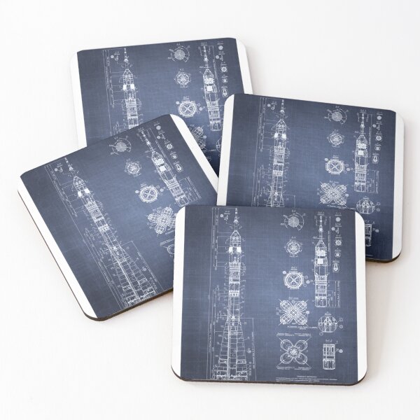 Item preview, Soyuz Blueprint in High Resolution (dark blue) designed and sold by samyr-amotta.