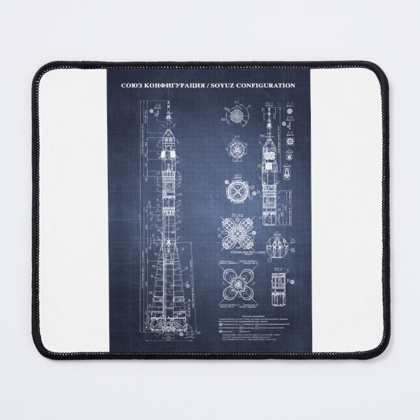 Item preview, Soyuz Blueprint in High Resolution (dark blue) designed and sold by samyr-amotta.
