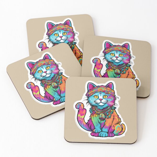 Item preview, hippy cat designed and sold by SketchysDESIGNS.