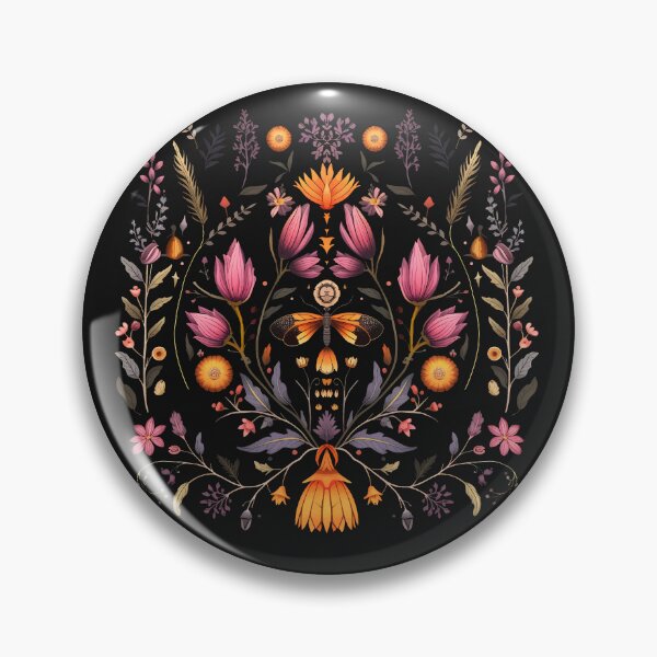 Item preview, Folk Art Butterfly and Wildflowers designed and sold by Enyr.