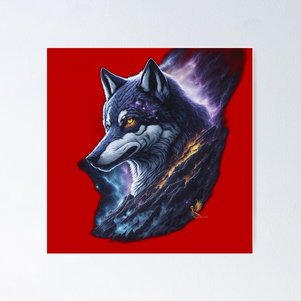 Item preview, Great Lightning Wolf (Red) designed and sold by AmaziaCo.