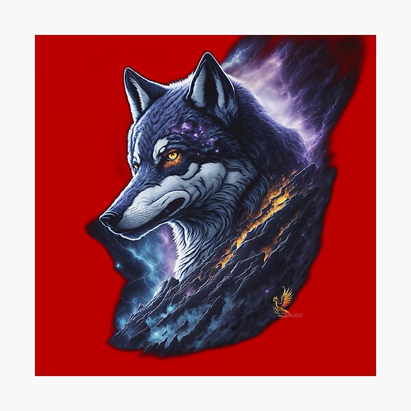 Item preview, Great Lightning Wolf (Red) designed and sold by AmaziaCo.