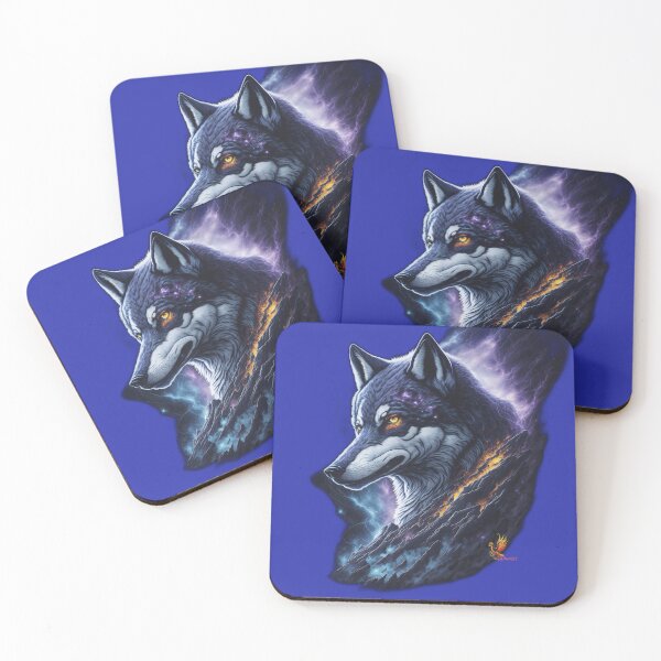 Item preview, Great Lightning Wolf (Blue) designed and sold by AmaziaCo.